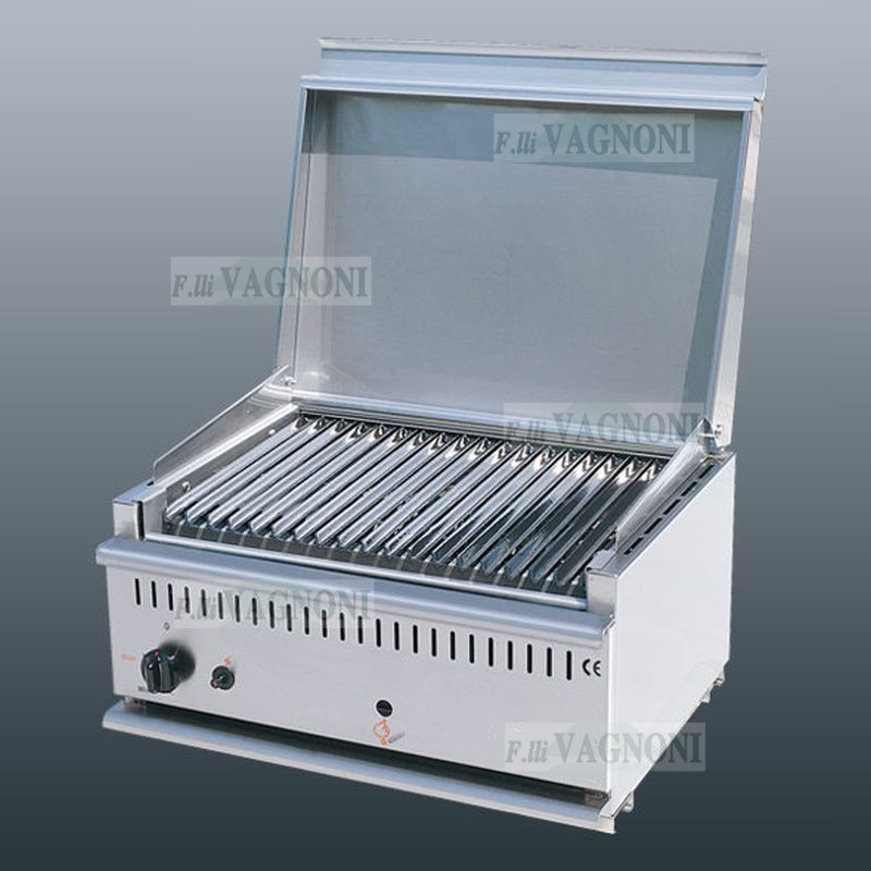 BARBECUE A GAS A PIETRA LAVICA DA APPOGGIO MOD. S1 ACC. INOX